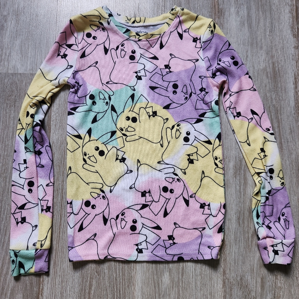 Pikachu Pajama Long Sleeve / Layering Soft Top (Sz 8) Pokémon
